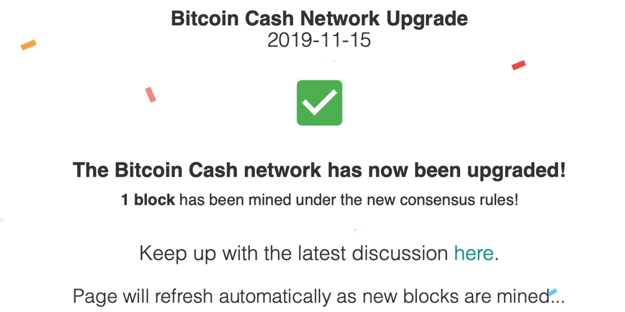 bitcoin cash network upgrade countdown